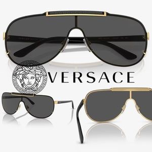 Versace VE2140 Dark Grey and Gold Men’s Sunglasses